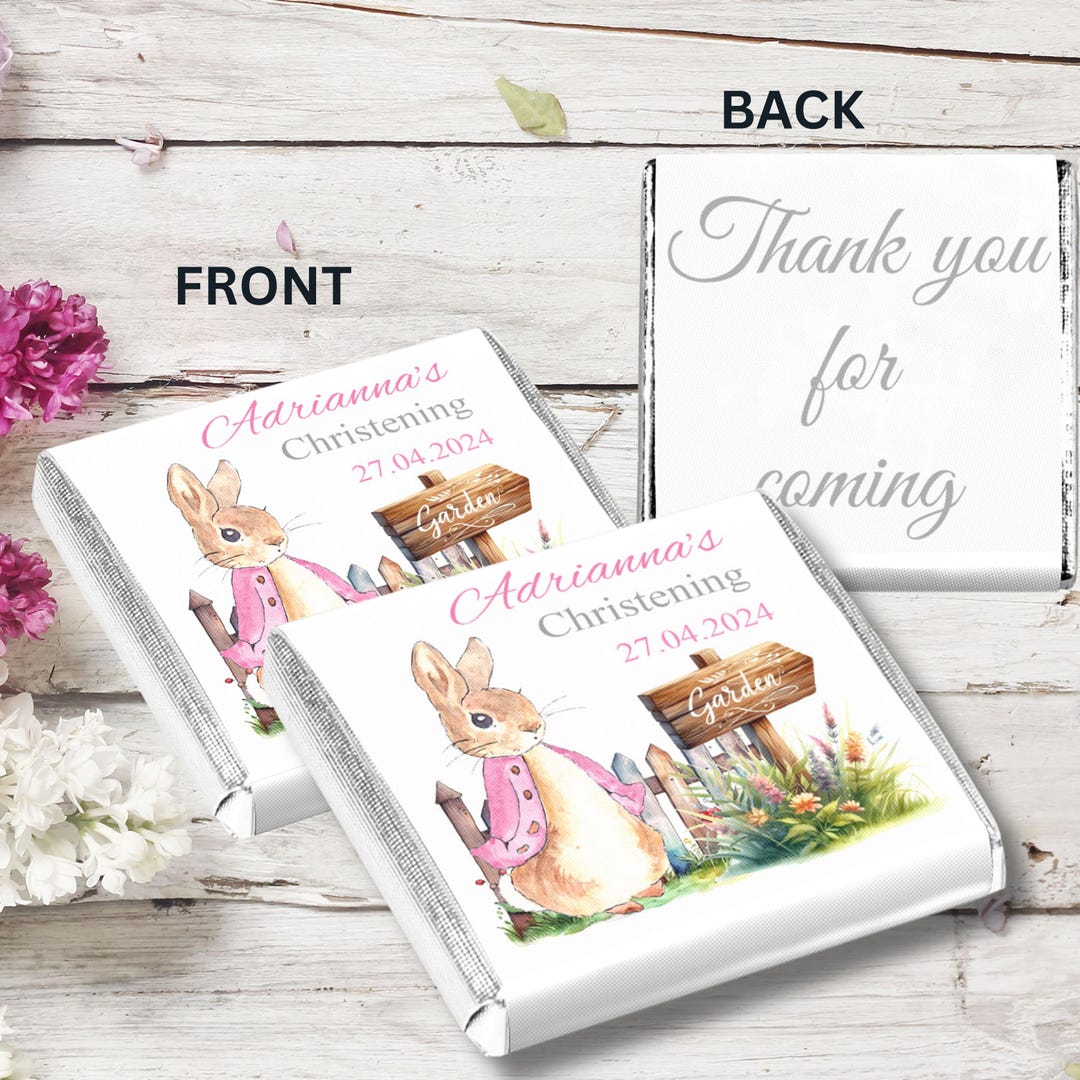 Peter Rabbit Personalised Chocolate Party Favours Childrens ...