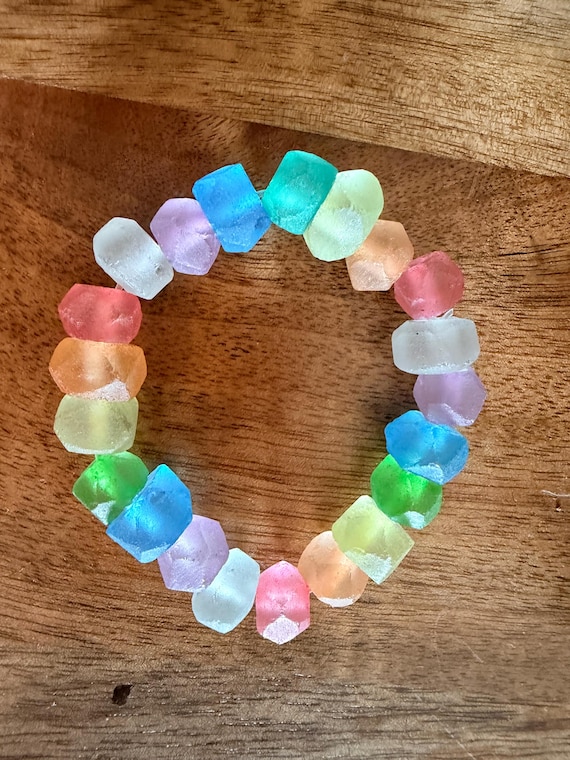 Stretchy Pride Bracelet with Recycled Glass Beads