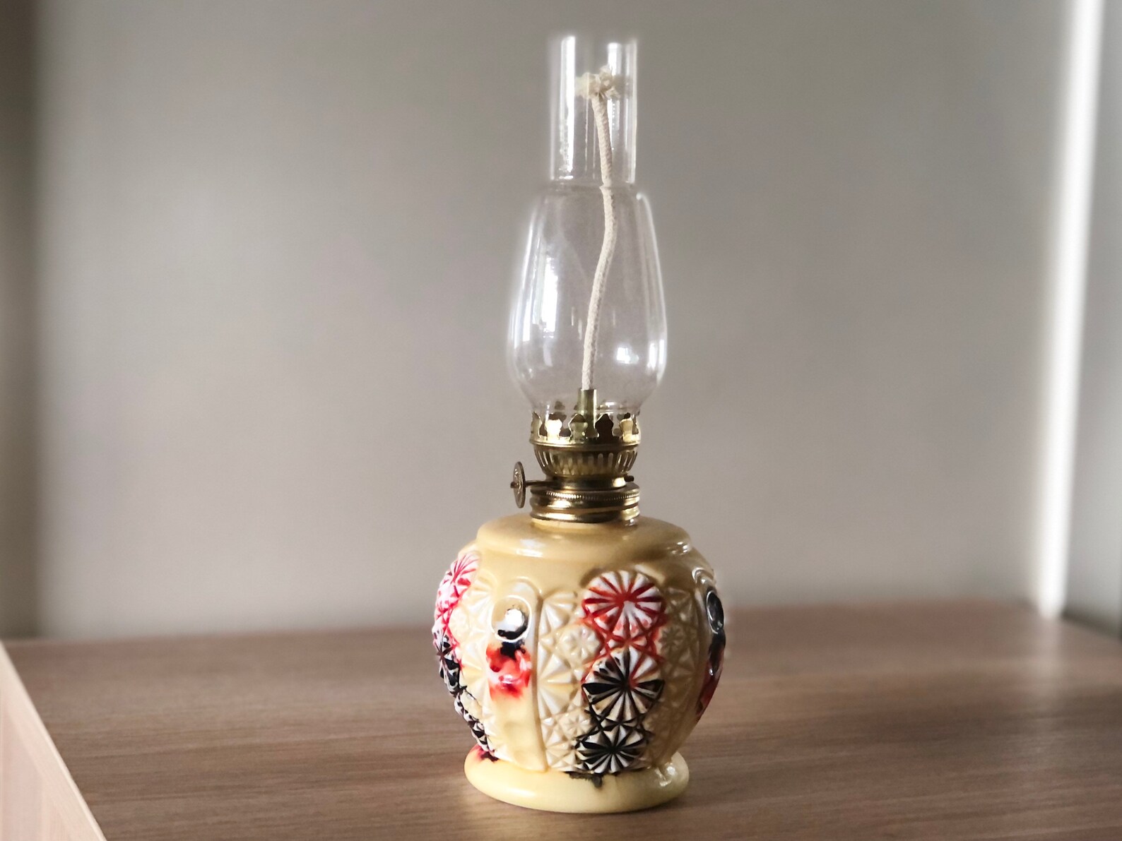 Midcentury Oil Lamp With Dripped Glazed/painted Base Etsy