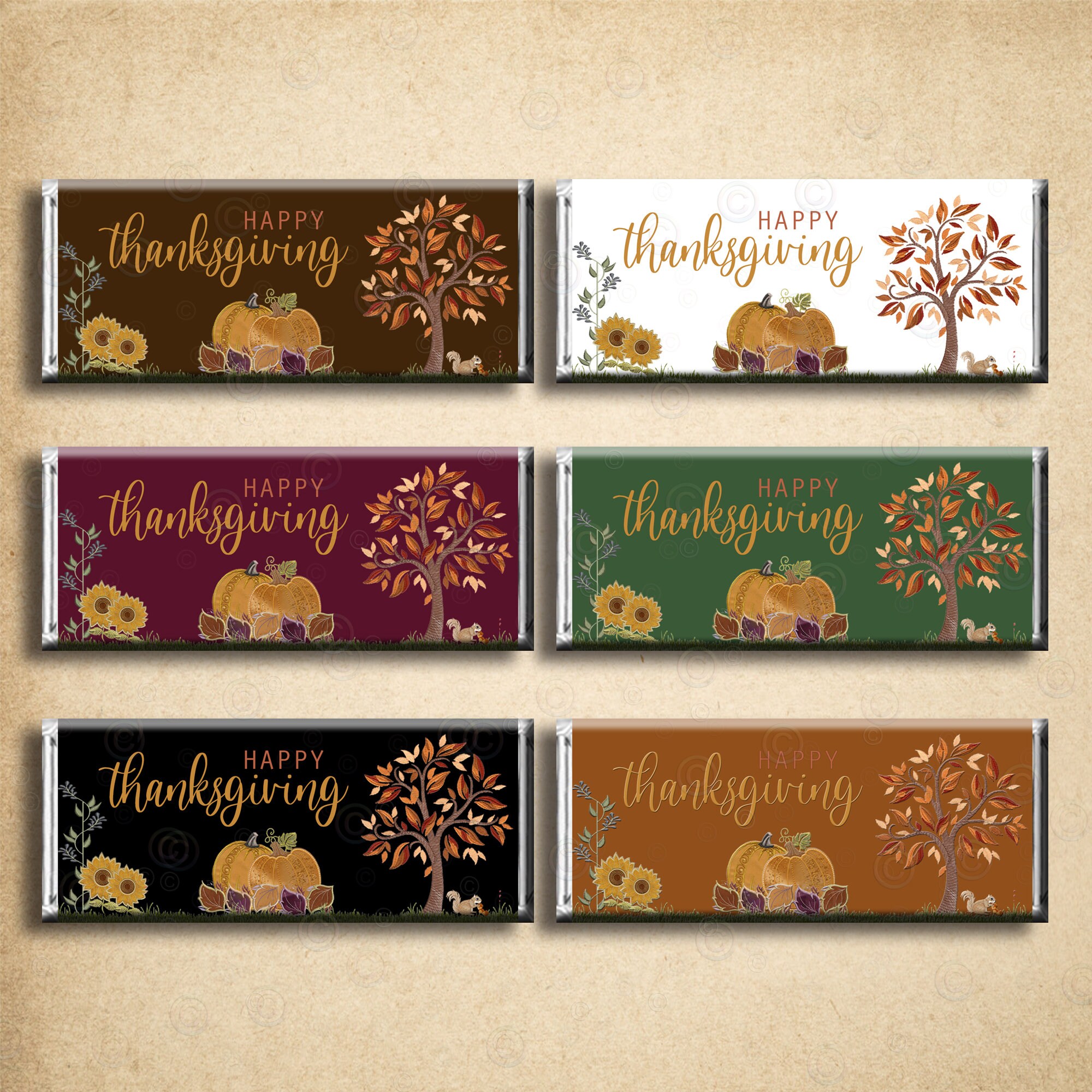 Instant Download Printable HAPPY THANKSGIVING Chocolate Candy | Etsy