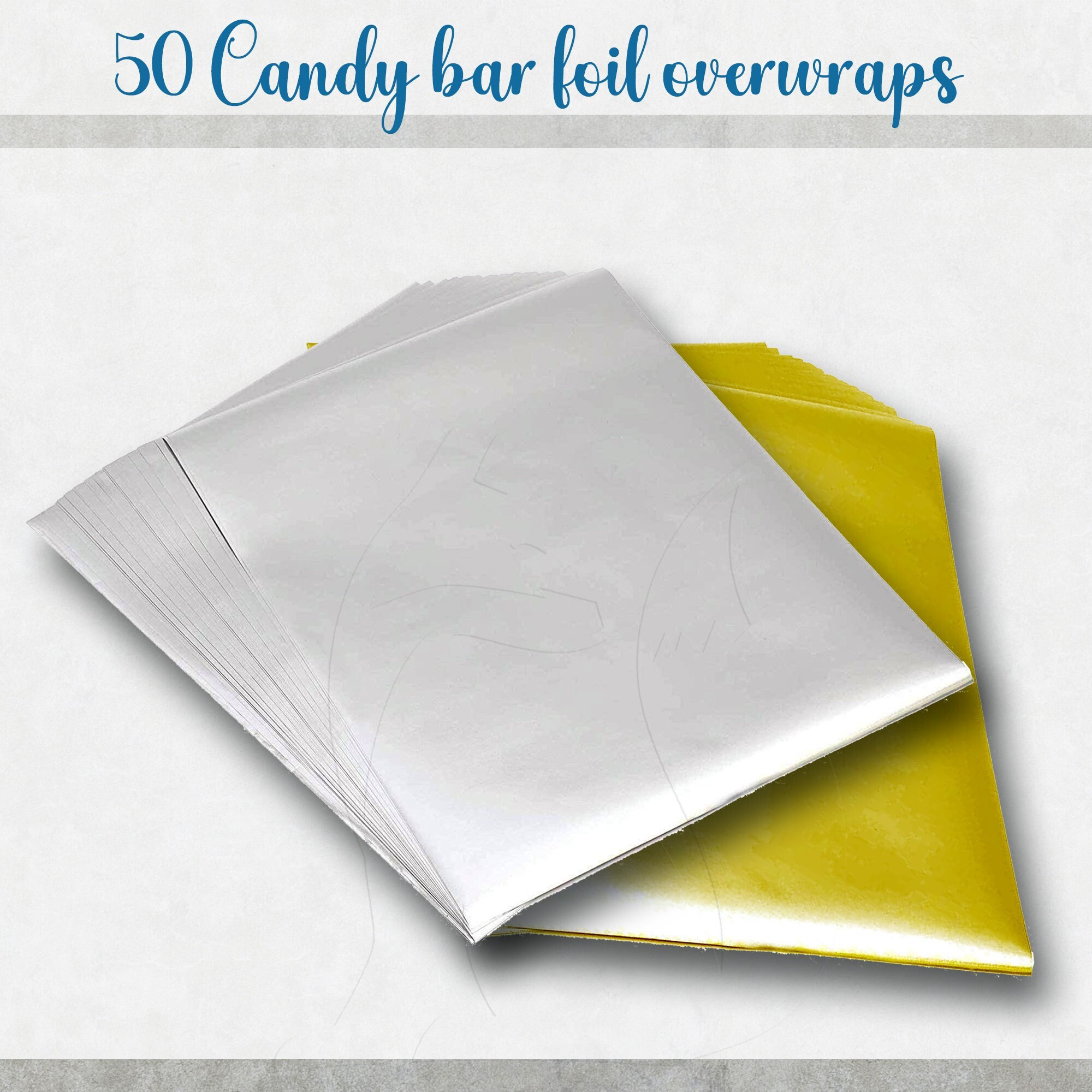 Silver Foil Sheets, Food Craft Supplies, Precut Foil, Chocolate Bar Foil,  Foil for Chocolate, Chocolate Foil, Silver Foil Candy set of 40 
