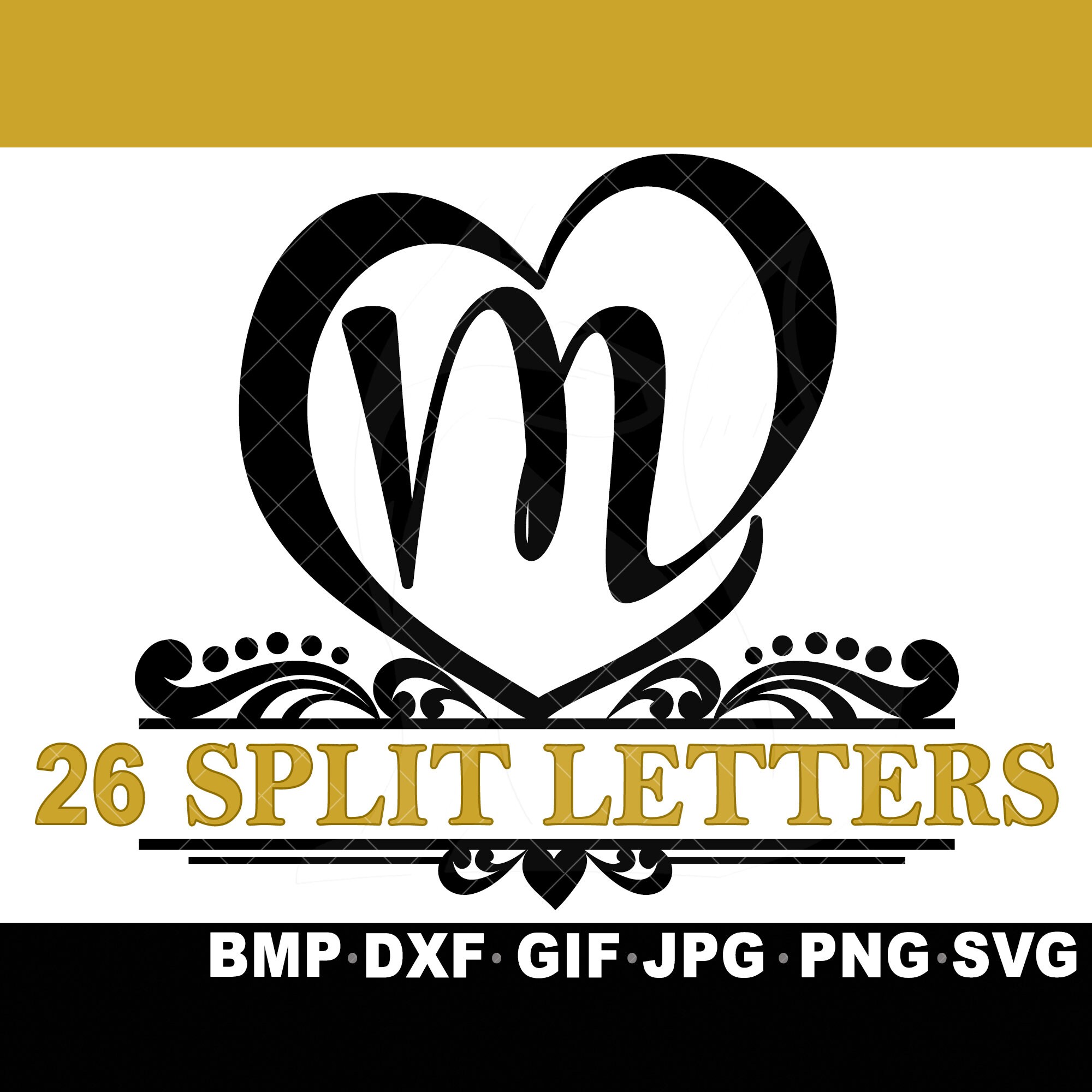 SVG 26 Monogram Letters Bundle Script Font Cricut Silhouette - Etsy
