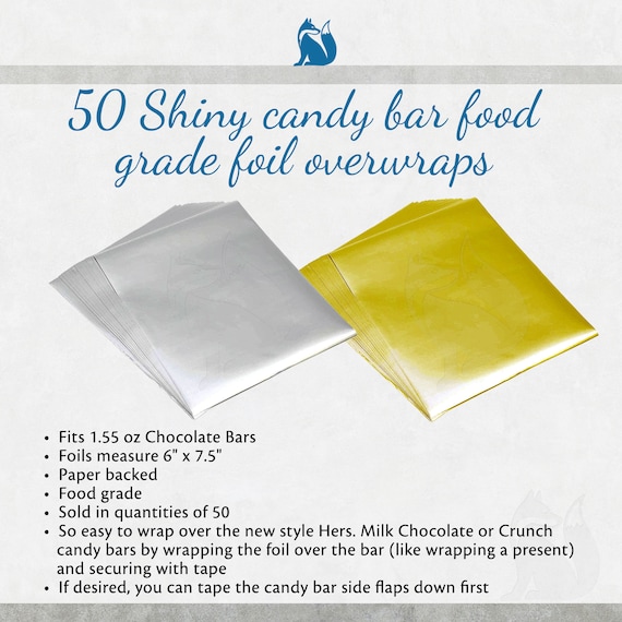 Silver Foil Sheets, Food Craft Supplies, Precut Foil, Chocolate Bar Foil,  Foil for Chocolate, Chocolate Foil, Silver Foil Candy set of 40 