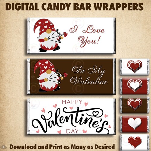 Valentine Candy Bar Wrappers Instant Download Printable | Etsy