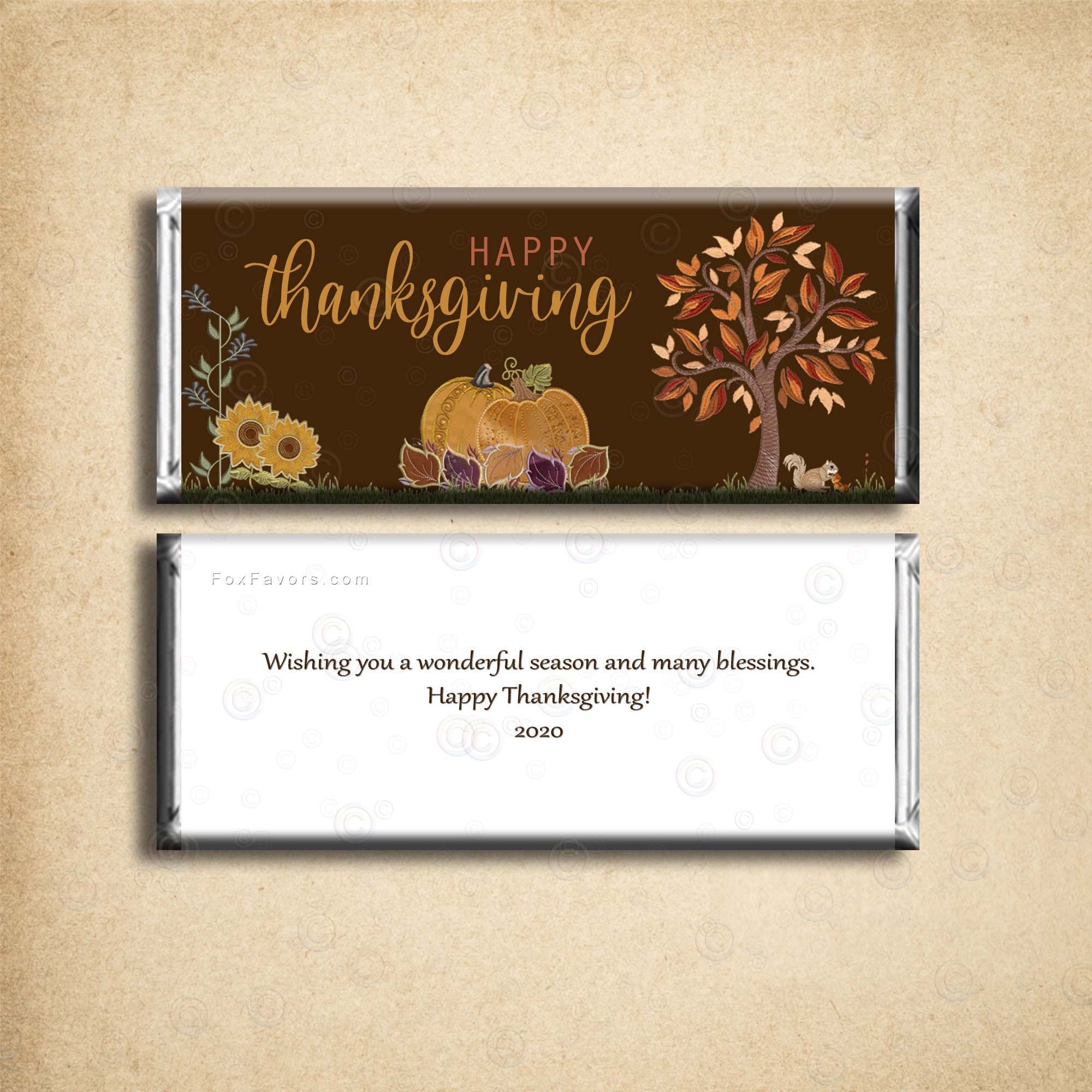 Instant Download Printable HAPPY THANKSGIVING Chocolate Candy | Etsy