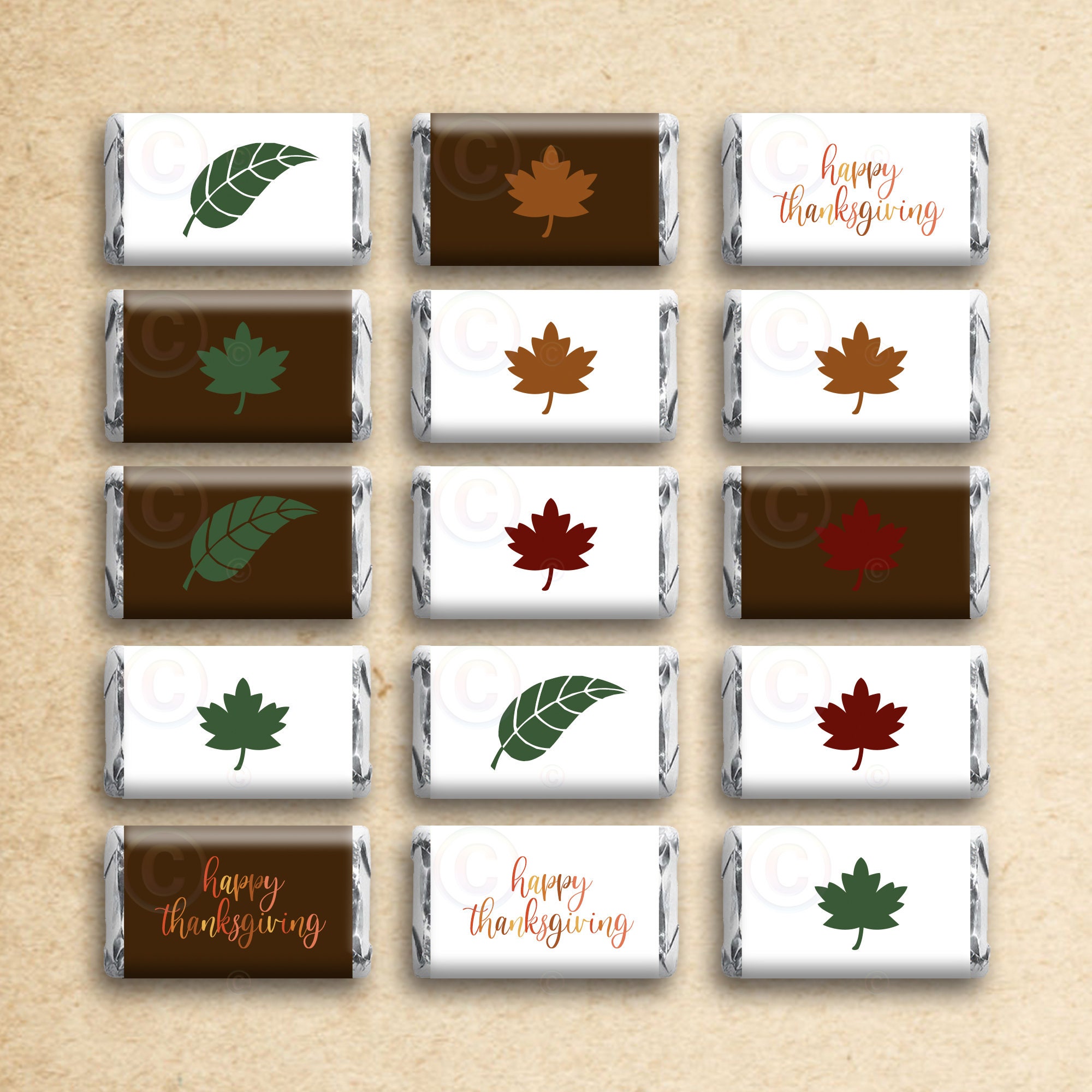 Instant Download Printable HAPPY THANKSGIVING Chocolate Candy | Etsy