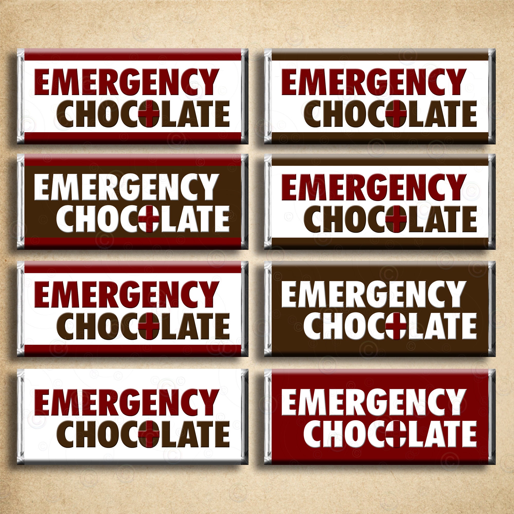 EMERGENCY CHOCOLATE Instant Download Printable Chocolate Candy | Etsy
