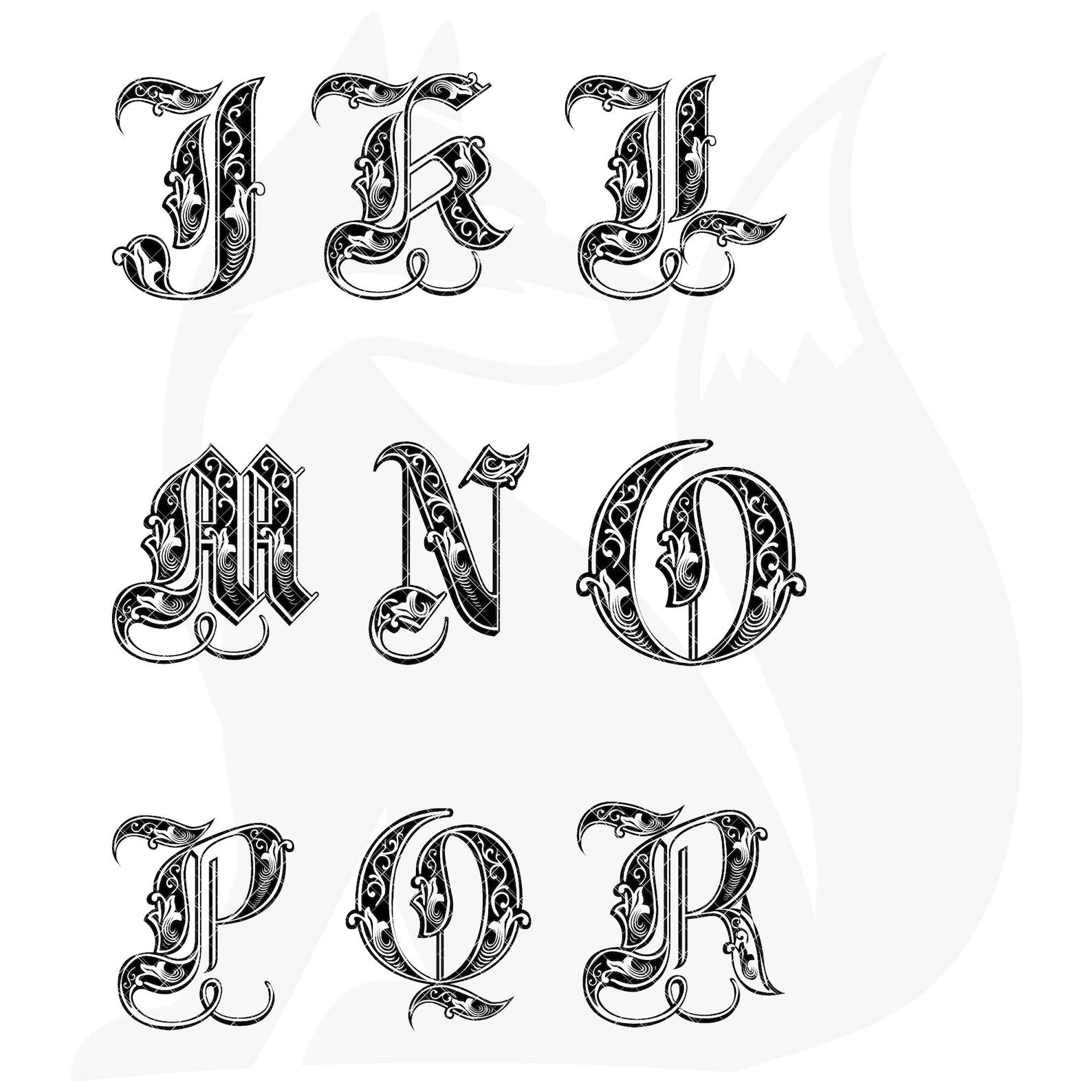 SVG 26 Monogram Letters Bundle Script Font Cricut Silhouette Inkspace ...