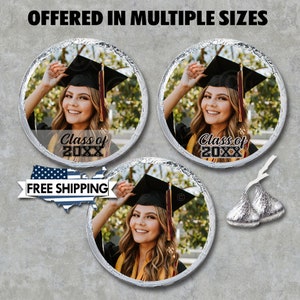 PERSONALIZED CUSTOM Your Own PHOTO Kiss Stickers Labels Graduate Congratulations Party Gift Favors Graduation Cap Envelop Seal Class of 2022