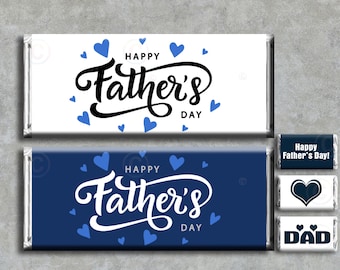 DIGITAL Father's Day Download Candy Bar Wrapper Printable Thoughtful Unique Gift Favor Dads Grandfathers Love Hearts Expecting FREE MINIS