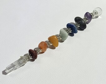 7チャクラタンブルストーンワンド、瞑想とヨガのためのスピリチュアル