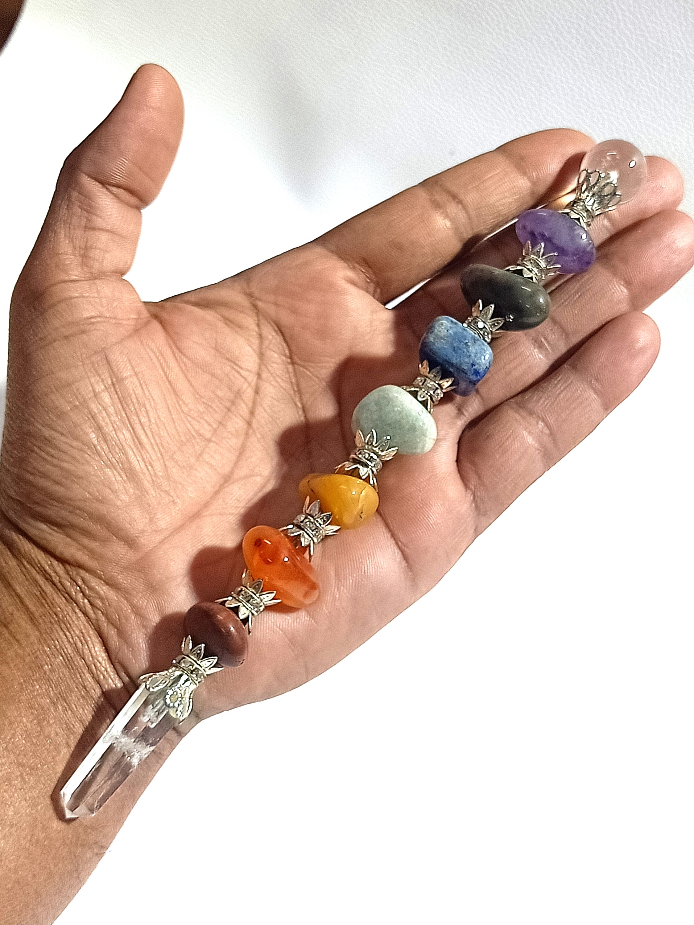 クリスタルワンド 7 チャクラワンド ヒーリングワンド タンブルワンド