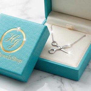 Silver Scissor Necklace, Hairdresser Pendant, Dainty Stylist Gift