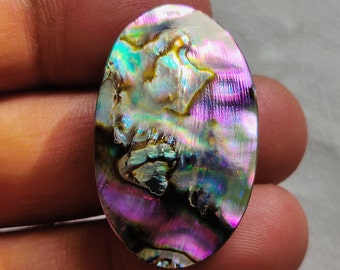 Abalone Shell, Natural Abalone Shell ,Loose stone, Hand made Gemstone, Semi precious for jewelry making 34x21x8 MM One Sided Polished