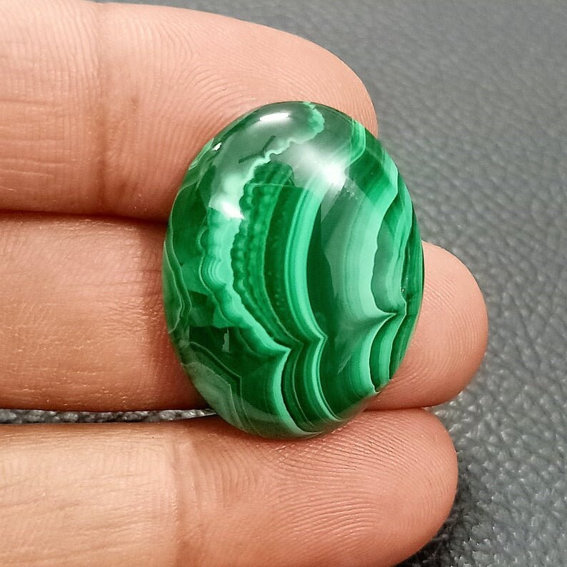 Green Malachite Calibrated Cabs Malachite Gemstone Oval Shape 1Pcs Green Malachite Gemstone Cabochon For Jewelry Making 29x22x6 MM