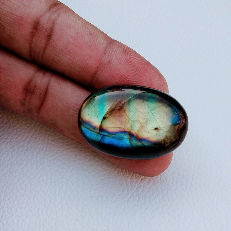 Loose Gemstone, 100/% Natural Multi Flashy labradorite Gemstone,Cabochon,Top Quality..! labradorite Pear Shape 34x22x9 MM