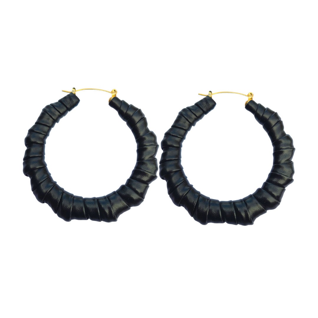 Black Color Bamboo Hoops