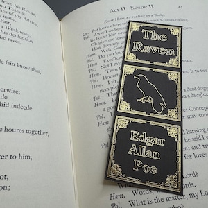 The Raven by Edgar Allan Poe - gold foil bookmark