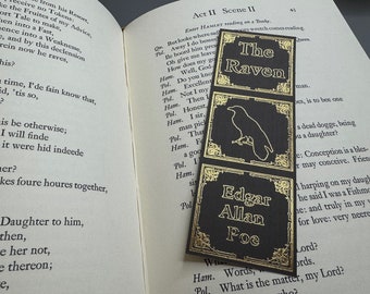 The Raven by Edgar Allan Poe - gold foil bookmark