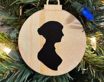 Unique Jane Austen silhouette ornament/  Secret Santa gift idea/ Jane Austen fans/ Book club friends / Christmas tree ornament
