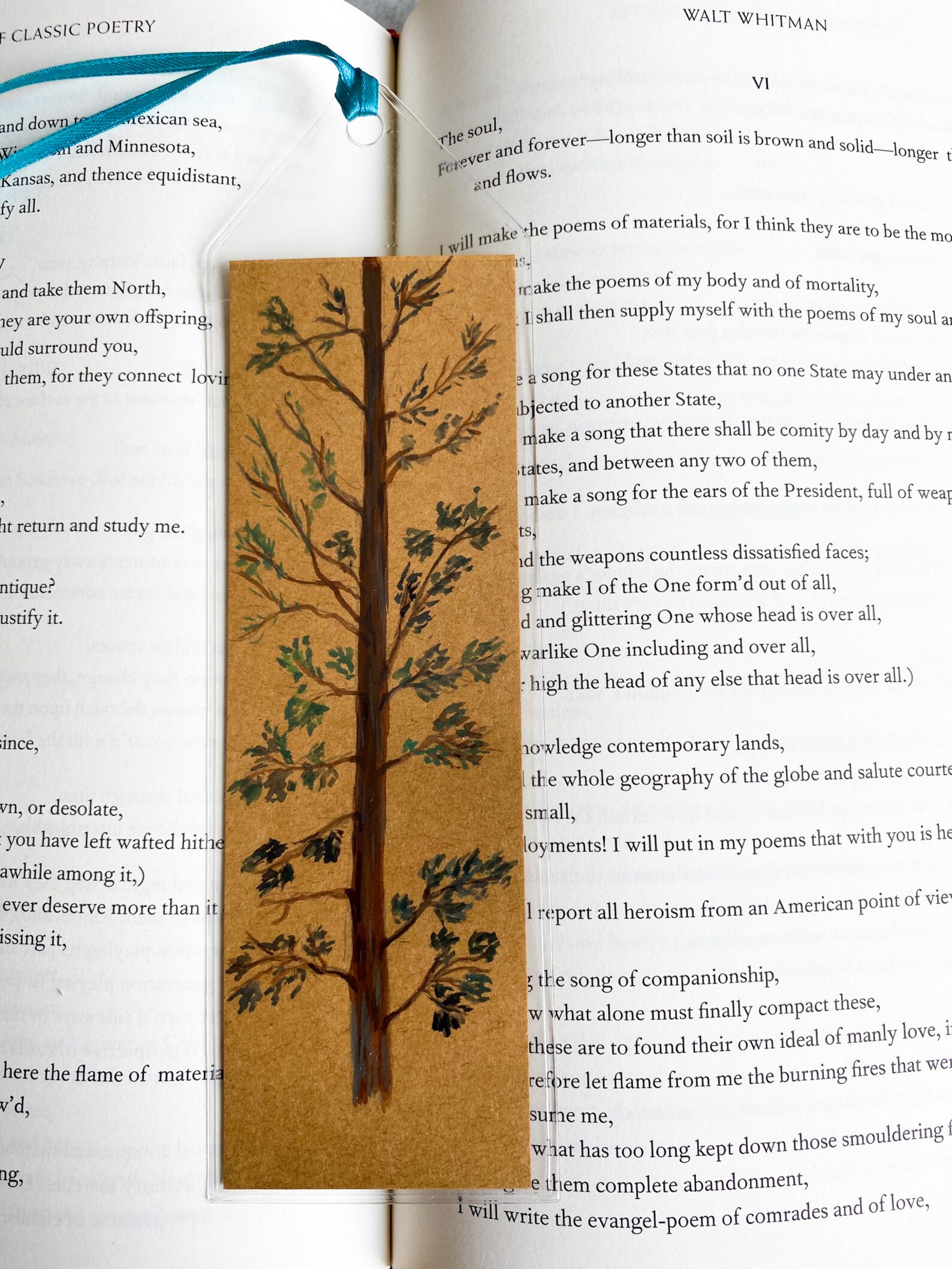 Tree Bookmark Hand Painted Etsy