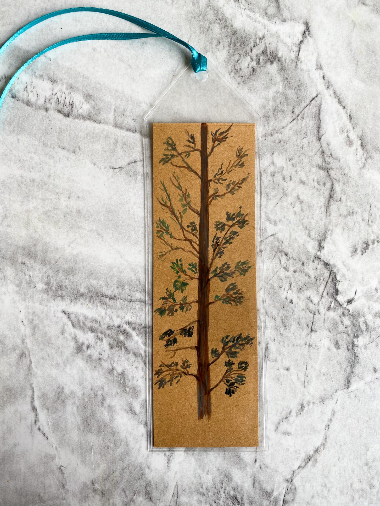 Tree Bookmark Hand Painted Etsy