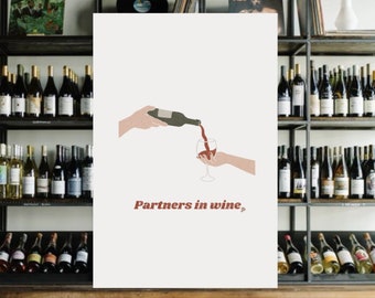 Valentine’s Day gift card digital print postcard wine