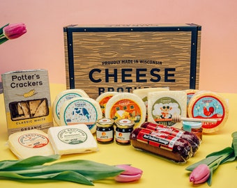 Cheese Brothers Deluxe "World's Cheesiest Mom" Gift Pack | Wisconsin Cheese | Mom's Birthday, Mother's Day | Includes Cheese, Meat, Jam etc.