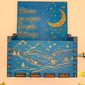 Moon River-muziekdoos - gepersonaliseerd cadeau voor dromers en avonturiers - jubileumcadeau en huwelijksbedankje