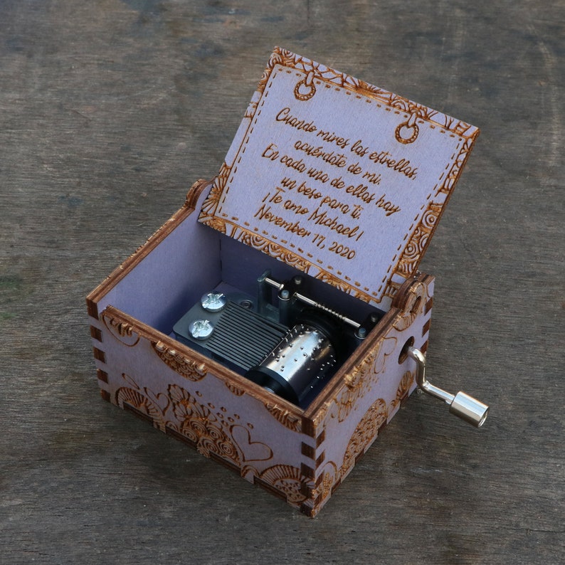 Custom Music Box Birthday Wishes Valentine's Day Gift Etsy