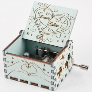 Personalized Couple&#39;s Music Box with Puzzle design | Romantic Gift with Custom Song, Wedding & Party favor for rustic and vintage weddings