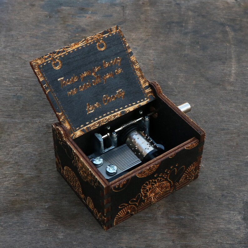 Custom Music Box Birthday Wishes Valentine's Day Gift Etsy