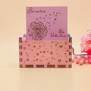 Muziekdoos Dandelion Wishes - Trouwbedankje, babyshower, gepersonaliseerd cadeau voor hoop en dromen
