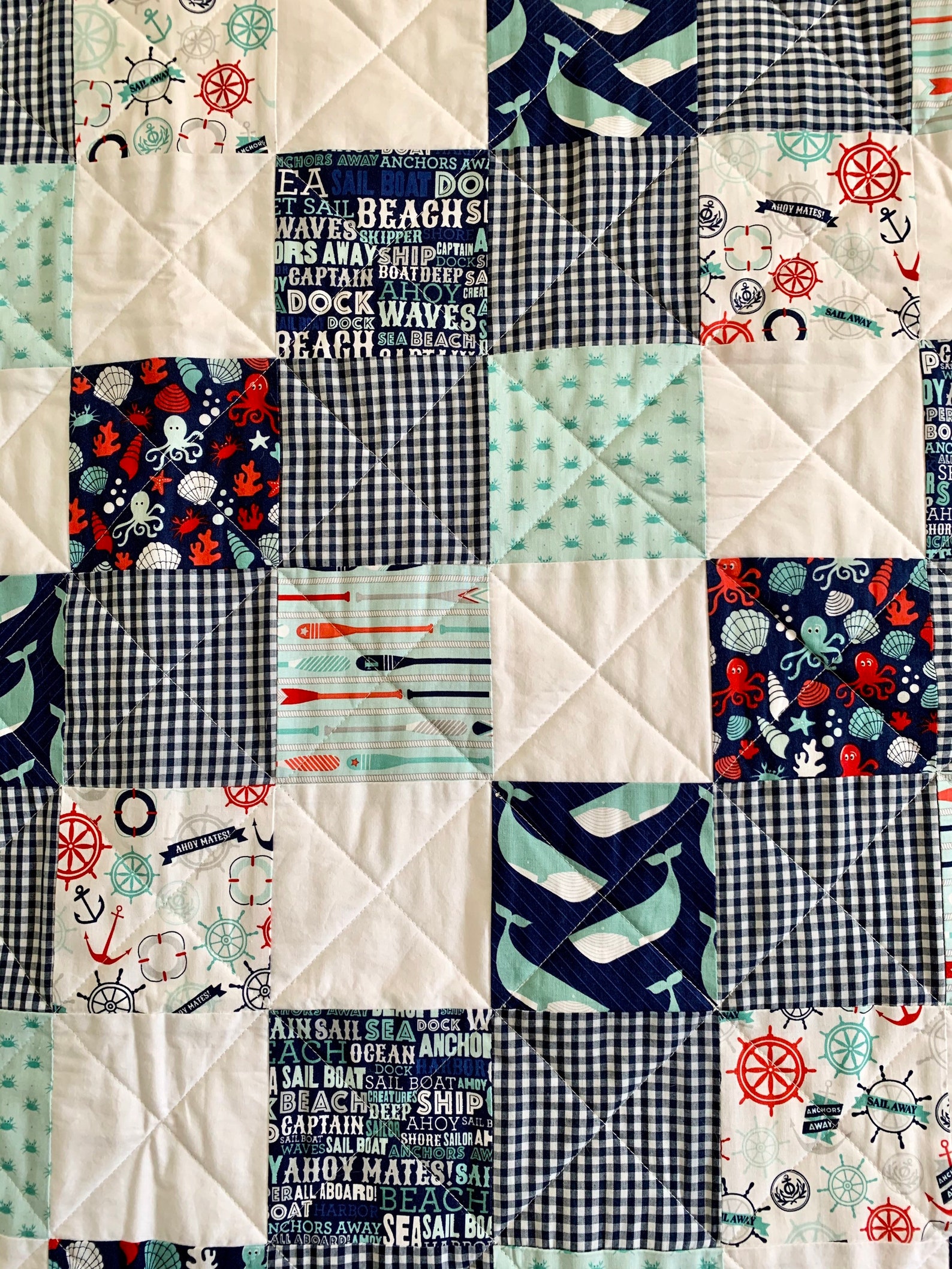 Childrens Nursery Toddler Bed Quilt Lap Throw Seaside Etsy