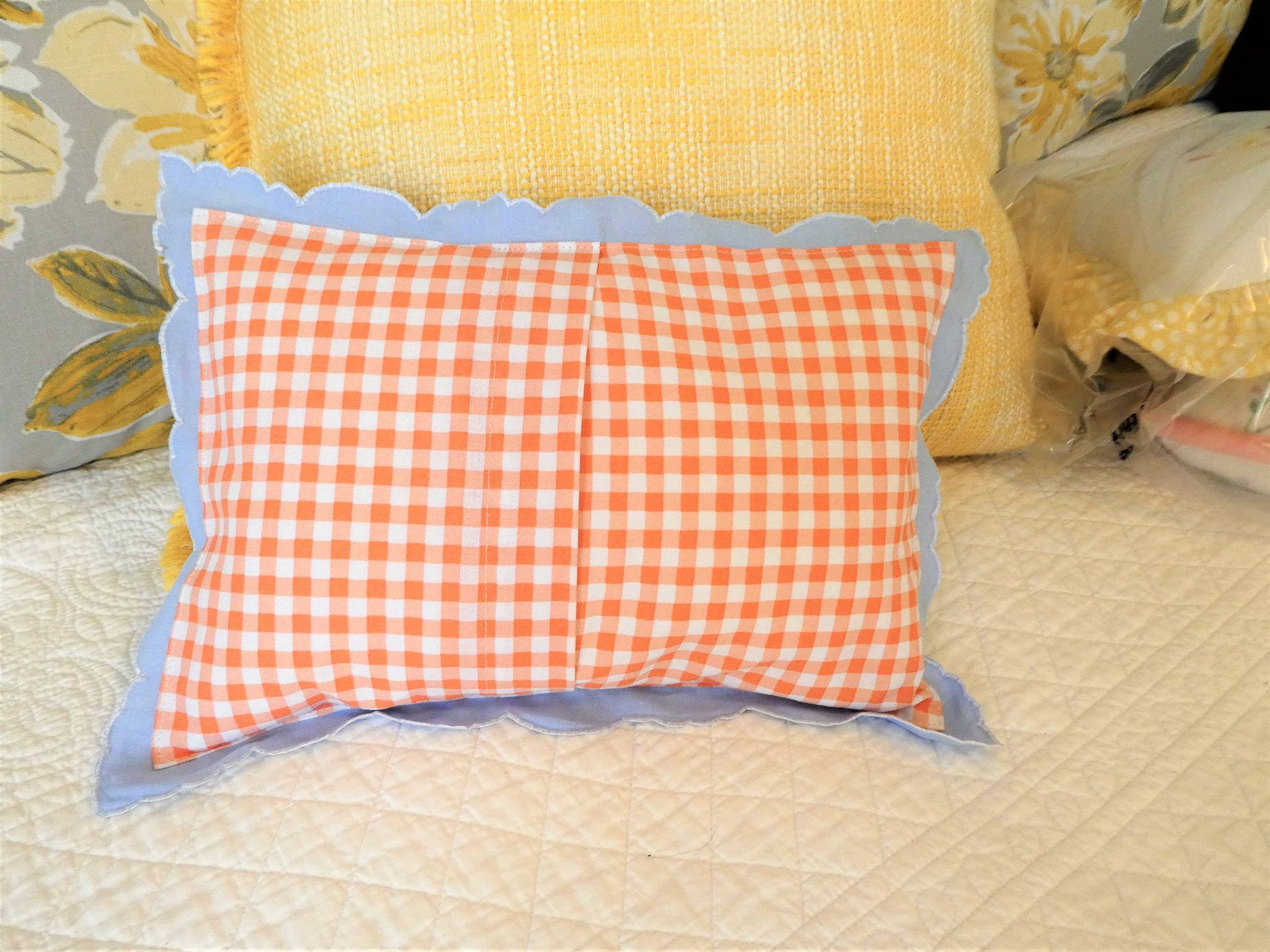 Vintage Linen Childs/nursery/accent Pillow Beautiful Blue Linen With