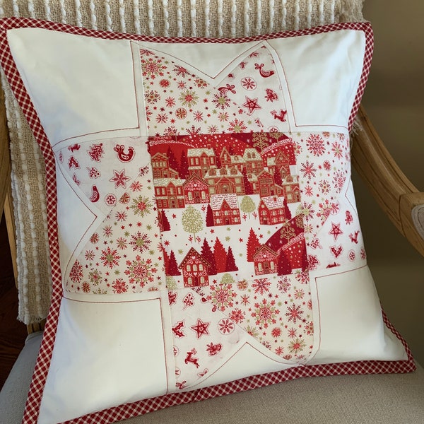 Scandinavian Patchwork Christmas Pillow Cover