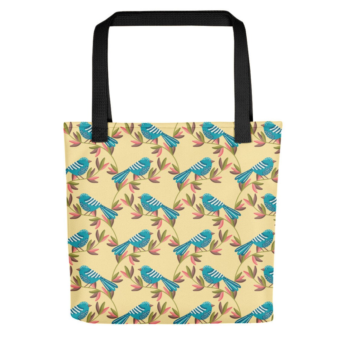 Blue Birds Tote Bag Bag With Bird Design Bird Pattern Etsy