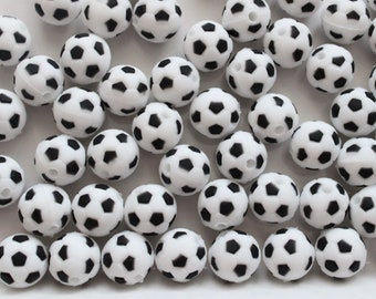 Football Ball silicone beads, Football Silicone Beads,