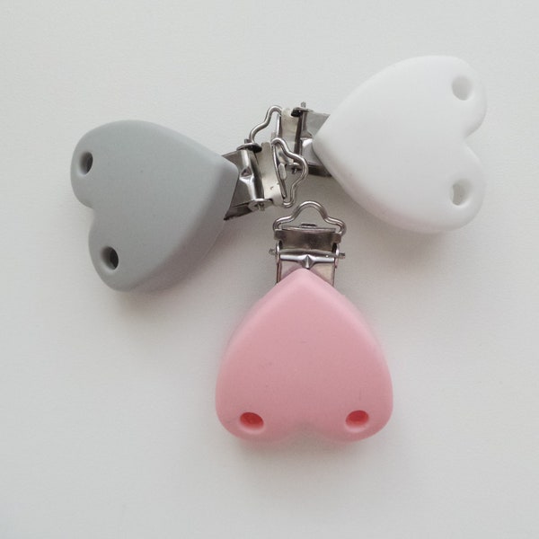 Heart Silicone Clip,  Pacifier Heart Silicone, Pacifier Clips ,Dummy Holder, Clips DIY Teddy bear Toy Accessories