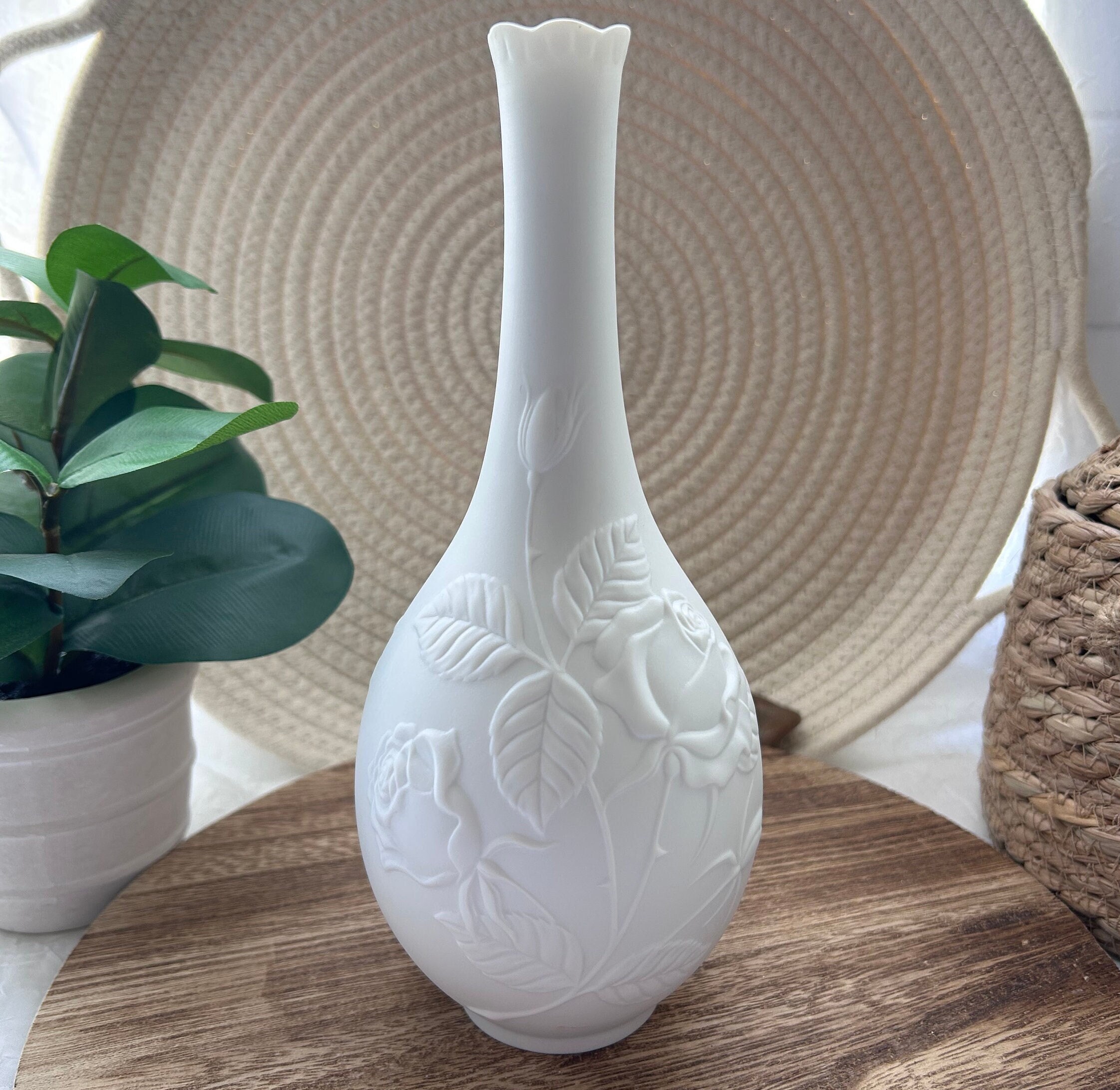 Kaiser W. Germany White Bud Vase Bisque Porcelain