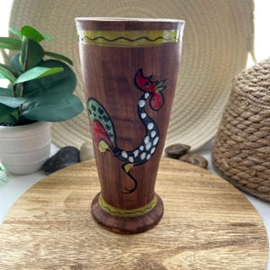 Midcentury Modern Italian Pottery Vase Rooster And Flowers