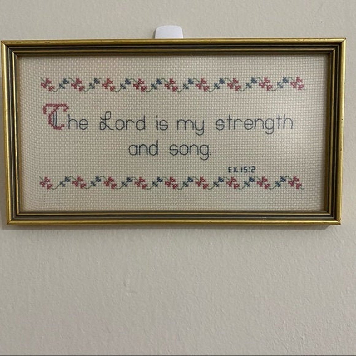 Vintage cross stitch bible verse. | Etsy