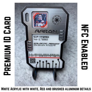 Premium Star Wars Galaxy's Edge NFC-ID-kaart - Batuu-cosplay-origineel - Star Wars-cosplay - NFC ingeschakeld (wit/zwart)