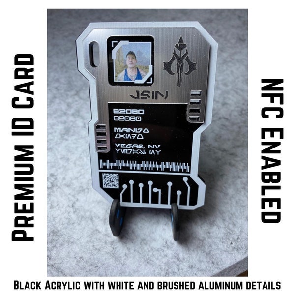 Premium Star Wars Galaxy's Edge NFC ID Card - Batuu Cosplay Original - Star Wars Cosplay - NFC Enabled (Black/White)
