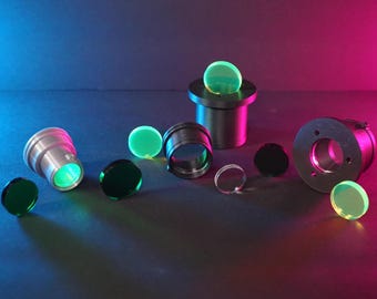 Ecto Goggle Acrylic Lenses – Clear, Green, Neon Green | Ghostbusters Cosplay Prop Parts | 1/4" Laser Cut Lens Set (4 Pieces)