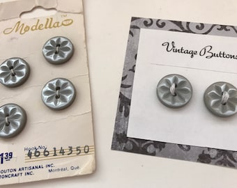 Small grey flower buttons 38 12 or 10 mm 13 mm