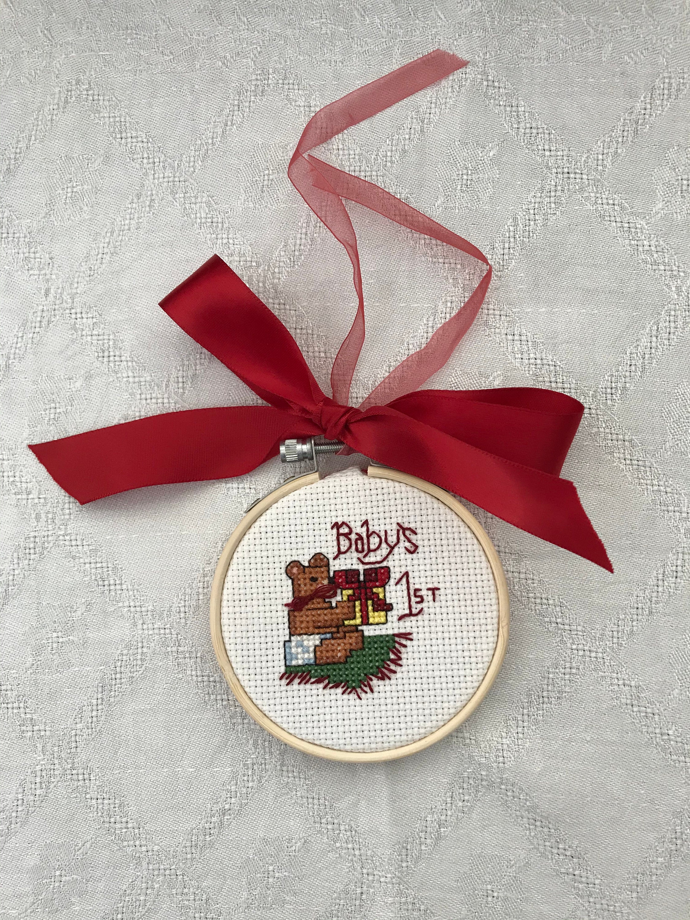 Baby Oval Cross Stitch Ornament