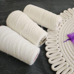 Angora yarn, Angora yarn on cone, White angora yarn