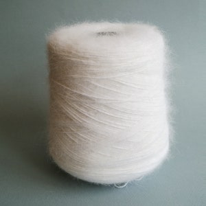 Angora yarn, white angora yarn, hand knitting 25 gram skein 150 yard