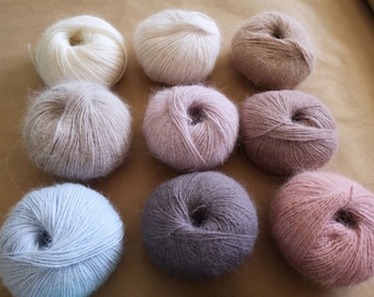 Laine angora Laine angora française pour tricoter Fluffy Cosy Soft Warn, pelote de 25 g